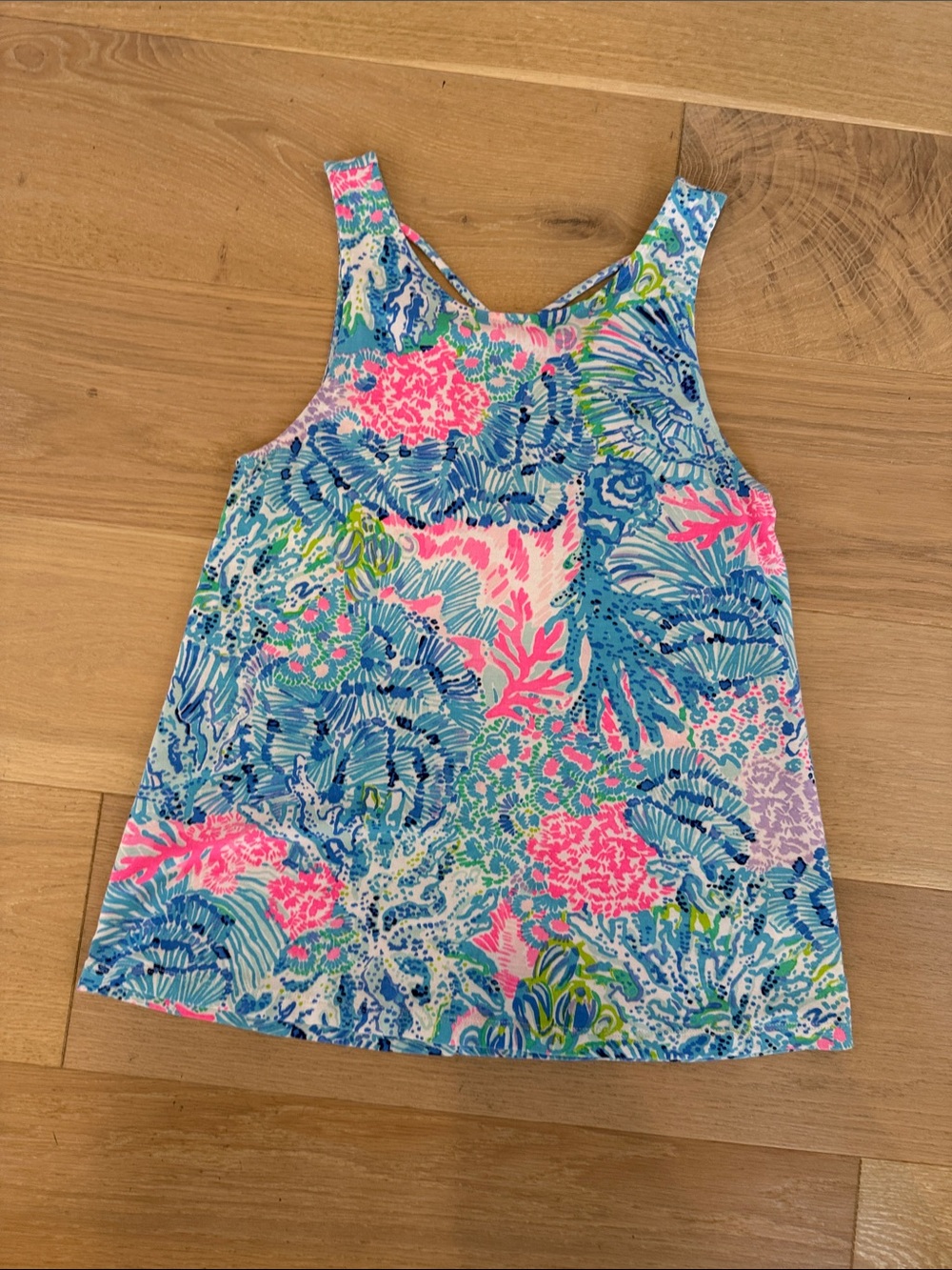 Lilly Pulitzer Vibrant Coral Reef Women’s Tank Top - Blue, Pink, Green size s - Picture 1 of 15